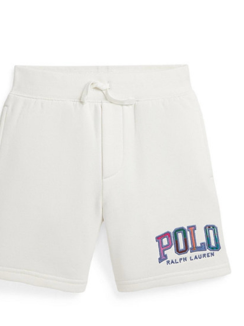 Little boys Polo by Ralph Lauren Cream Shorts with Multicolor Logo